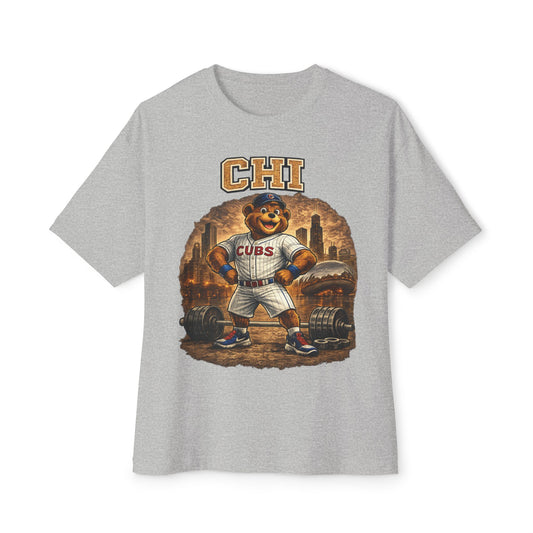 Cubs Pumping Iron Collection Oversized Pump Cover Tee