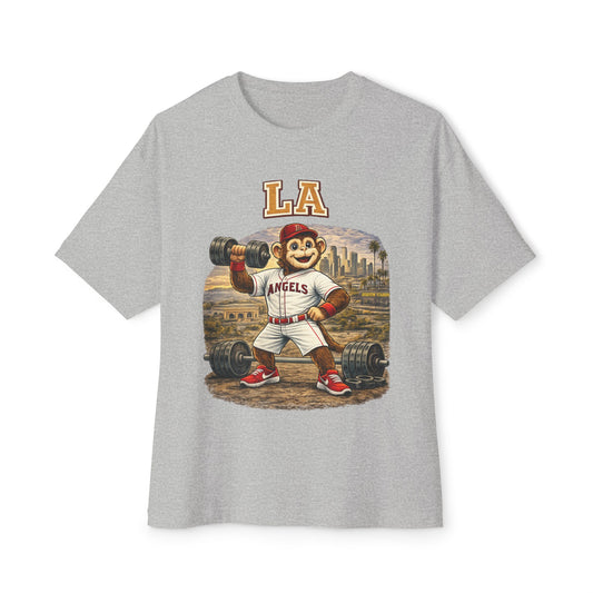 Angels Pumping Iron Collection Oversized Pump Cover Tee