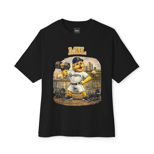 Brewers Pumping Iron Collection Oversized Pump Cover Tee