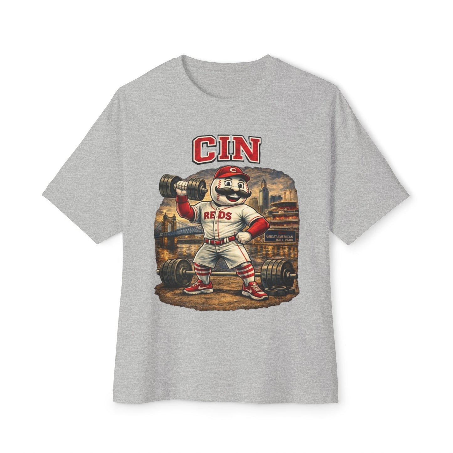 Reds Pumping Iron Collection Oversized Pump Cover Tee