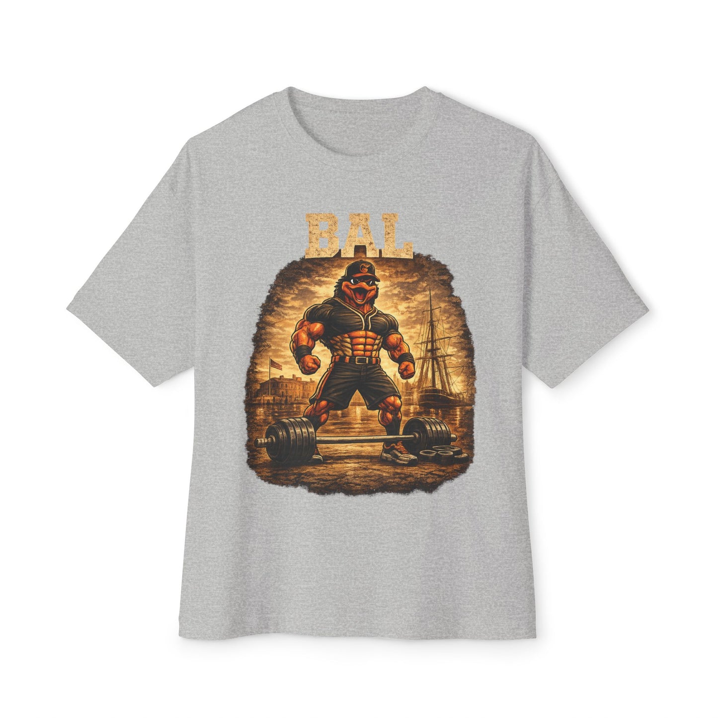 Orioles Pumping Iron Collection Oversized Pump Cover Tee